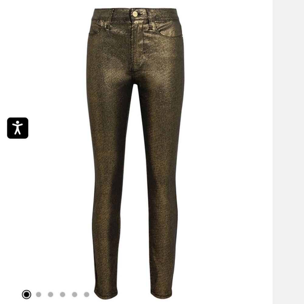 Frame | Le High Skinny Metallic Jeans Size 28